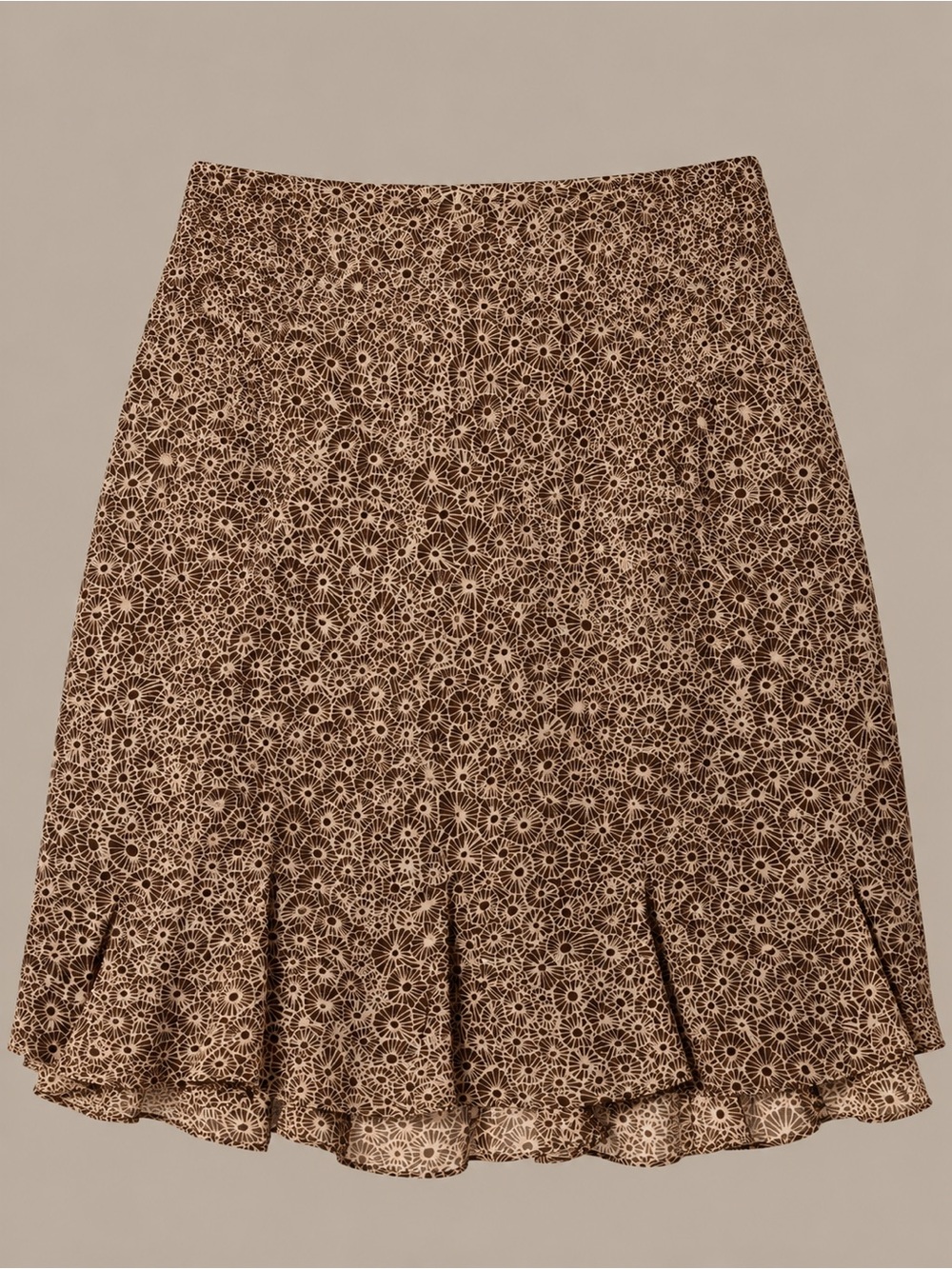 Liz Claiborne Brown Floral A-Line Skirt